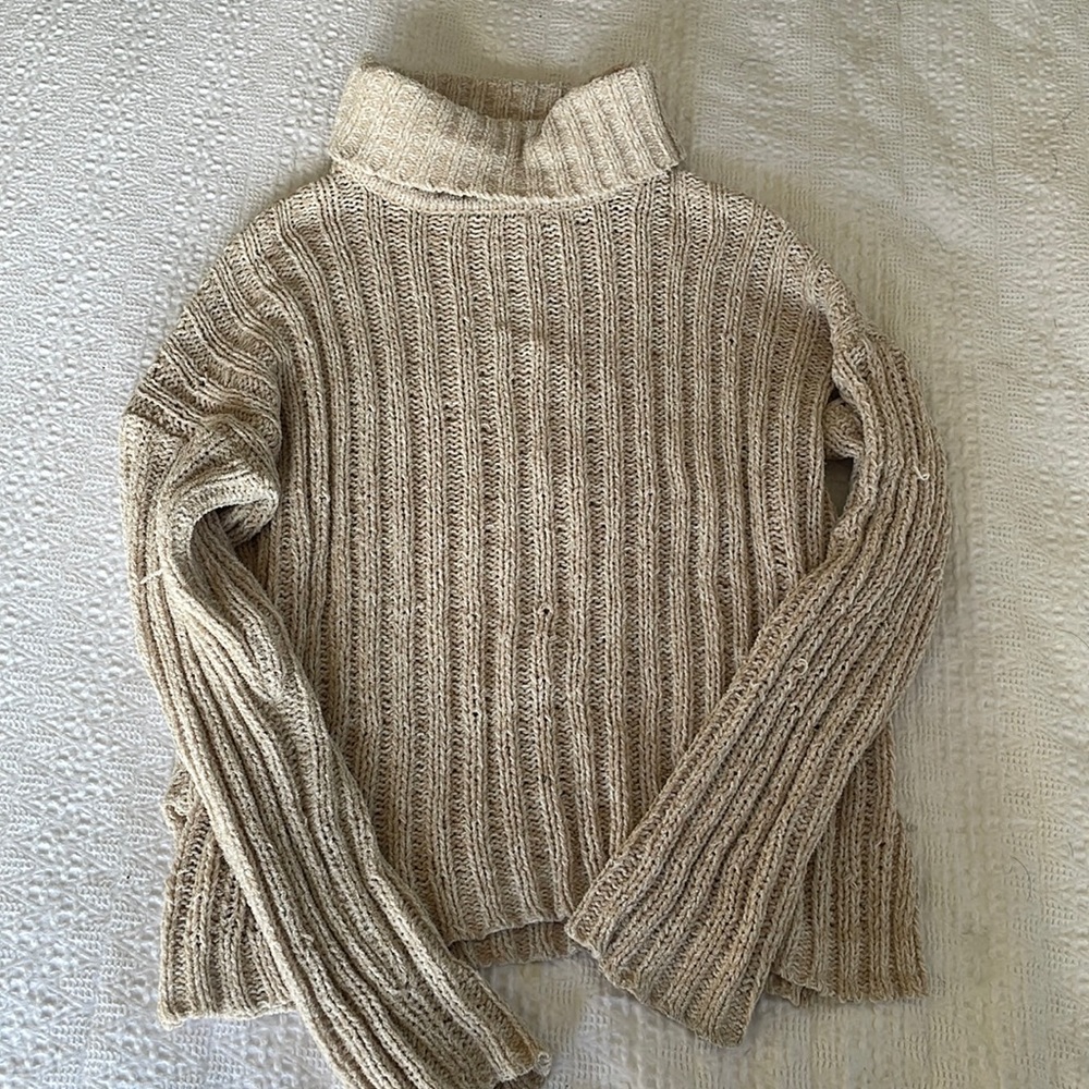 Beige turtleneck sweater